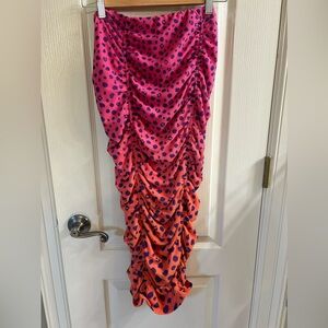 XS AFRM ruched leopard print skirt